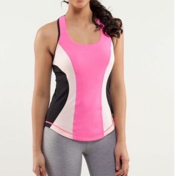 lululemon athletica Tops - LULULEMON VINTAGE CARDIO KICK TANK TOP in Pinkelicious / Parfait Pink / Black